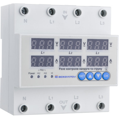 Реле контролю напруги та струму RKV 4P 63A