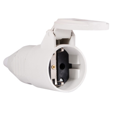 Розетка (гніздо) переносна ГП 16А/2 (220В) 2Р+РЕ (212) Біла