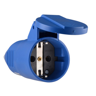 Розетка (гніздо) переносна ГП 16А/2 (220В) 2Р+РЕ (212) Синя