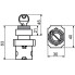 XB2-BG33 Кнопка поворотна з ключем 3-позиційна