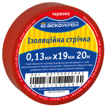 Стрічка ізоляційна 0,13мм*19мм/20м червона Стрічка ізоляційна 0,13мм*19мм/20м червона