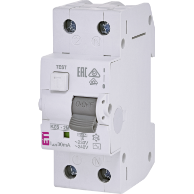 Диф. автомат KZS-2М С 10/0,03 тип АС (10кА) 2мод.