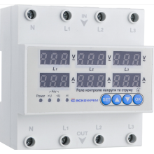 Реле контролю напруги та струму RKV 4P 63A