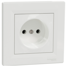 Розетка 1-а без з/к Asfora біла Розетка 1-а без з/к Asfora біла