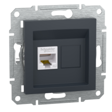 Розетка комп. RJ45 Asfora антрацит. 