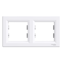 Рамка 2-місна, горизонтальна, Asfora (білий) Рамка 2-місна, горизонтальна, Asfora (білий)