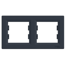 Рамка 2-місна, горизонтальна, Asfora (антрацит) Рамка 2-місна, горизонтальна, Asfora (антрацит)